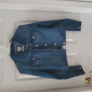 Wax Jean Crop Denim Blue Women's Jacket Size M